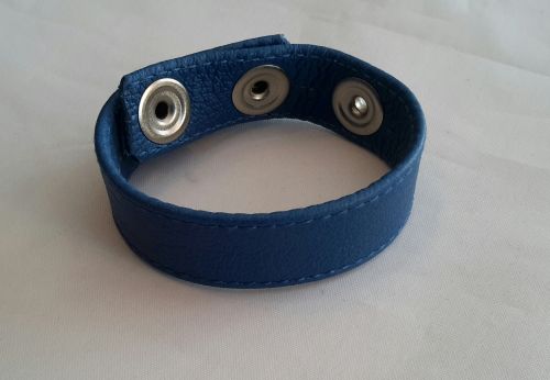 Blue Leather Cock Strap (Snaps)